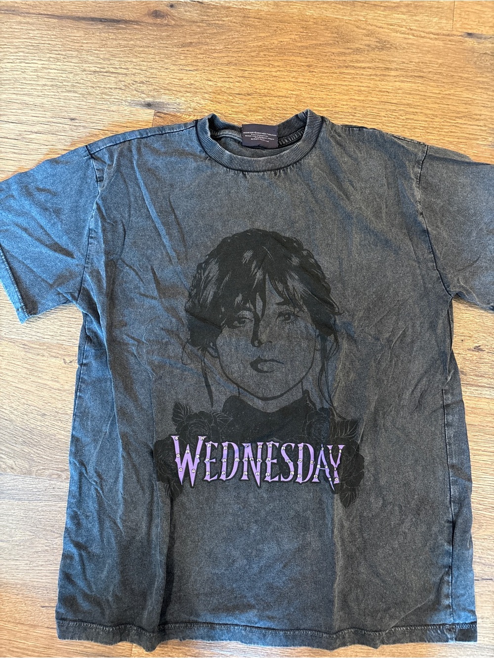 Primark Black Graphic "Wednesday" Tee